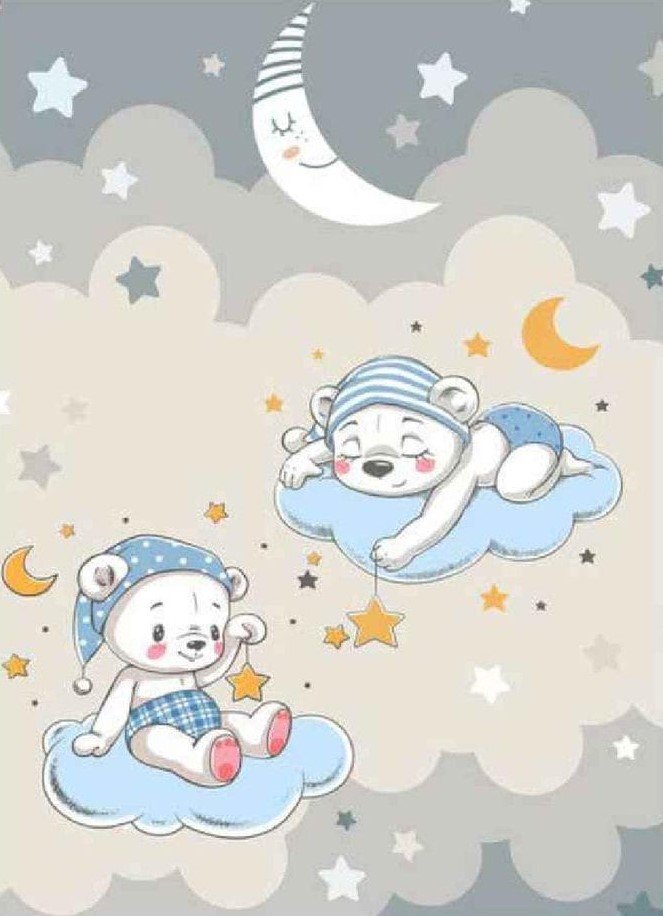 فرش اتاق کودک خرس بامزه مدل 2
